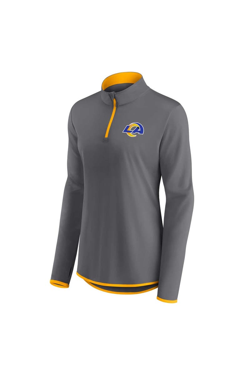 FANATICS Women's Fanatics Branded  Gray Los Angeles Rams Corner Long Sleeve 1/4 Zip Top, Alternate, color, Gray