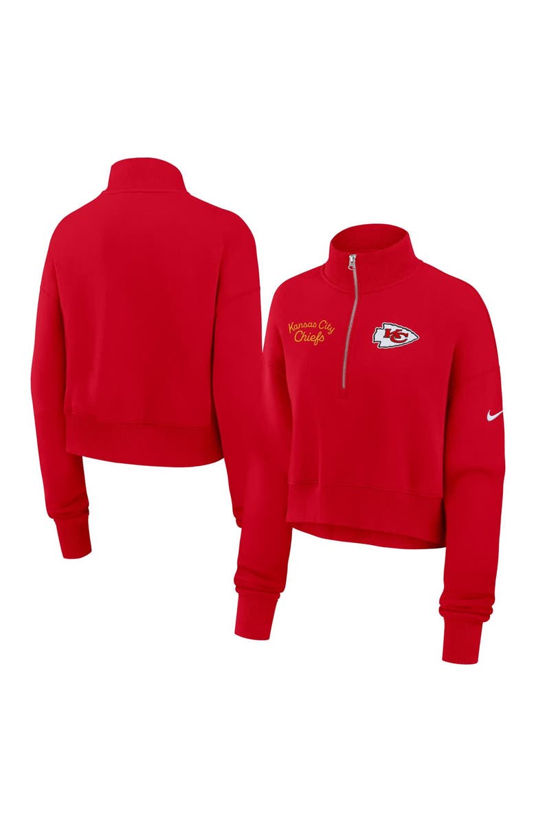 Nike Women's Nike Red Kansas City Chiefs Primetime Phoenix Half-Zip Sweatshirt, Main, color, Red