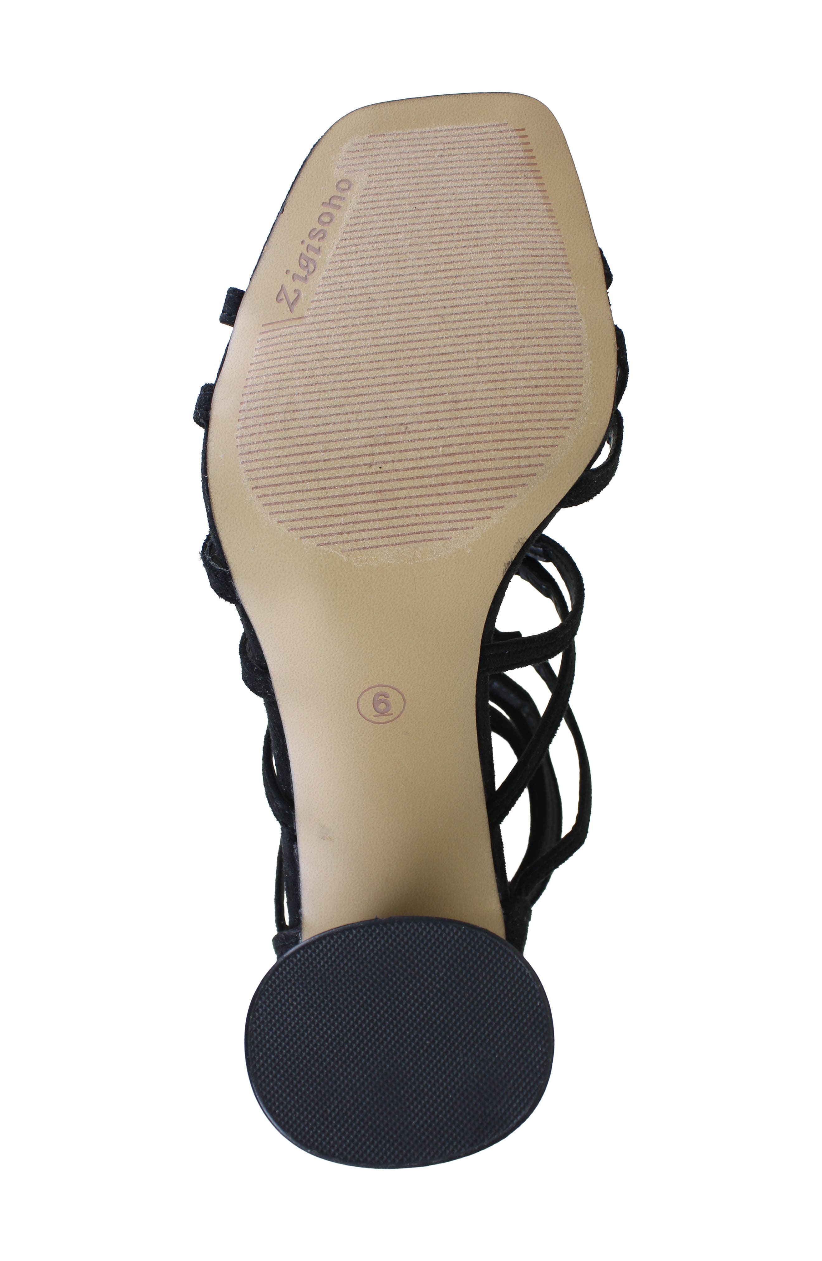 ZIGISOHO Cage Sandal, Alternate, color, Black Suede