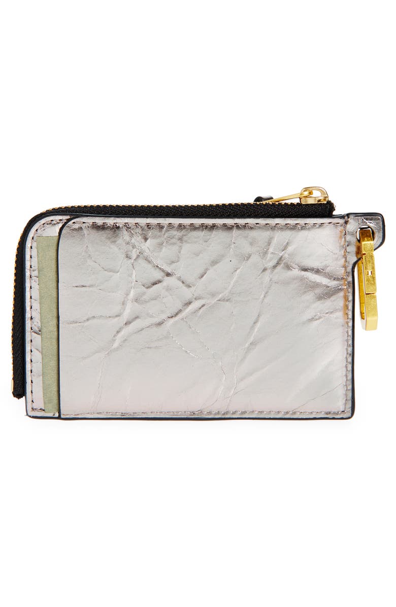 AllSaints Remy Metallic Leather Wallet, Alternate, color, 