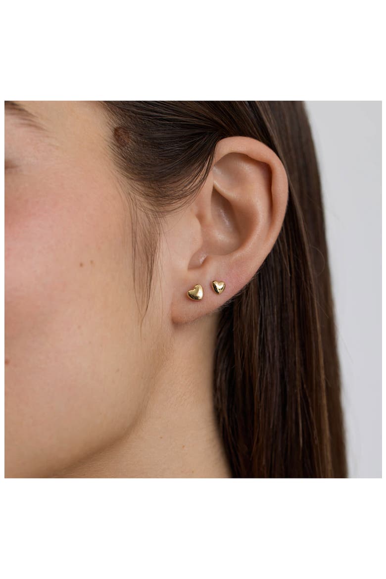 Classic Heart Stud Earrings, Alternate, color, GOLD