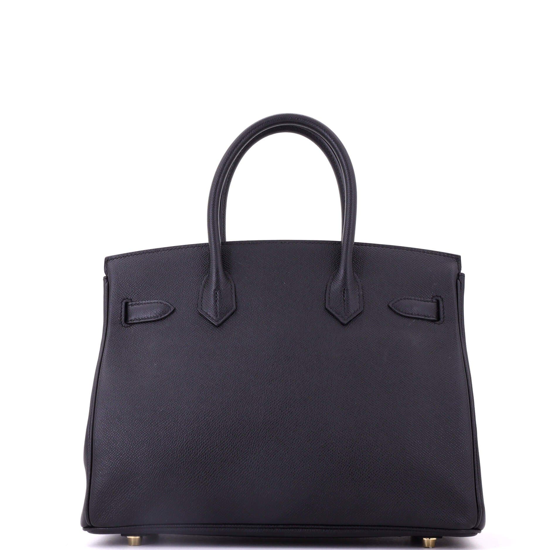 Pre-Owned Hermes Birkin Handbag Black Epsom with Gold Hardware 30, Alternate, color, Noir