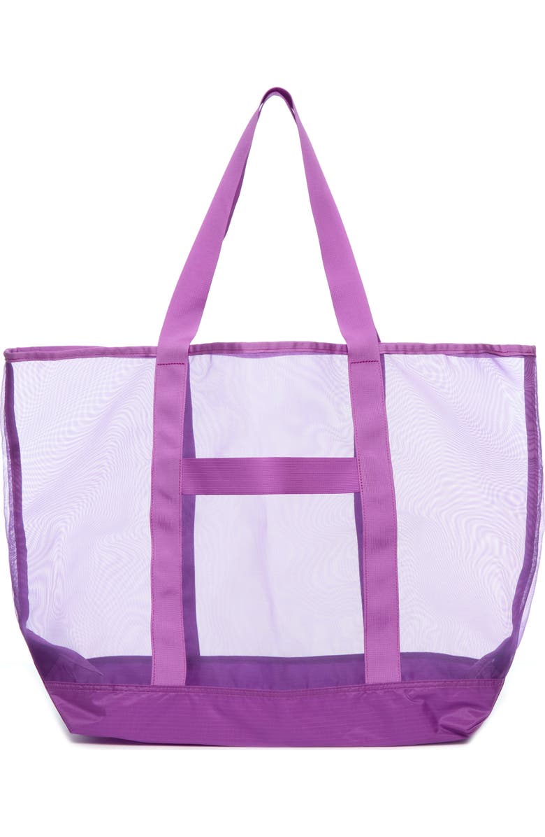 Baboon to the Moon Mesh Tote, Alternate, color, Electric Purple