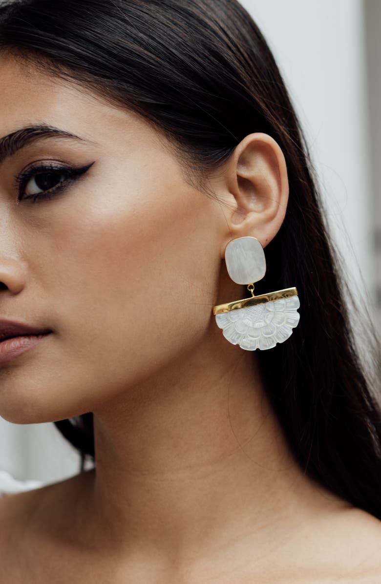 Freya Rose Hand Carved Mother of Pearl Rose Drops, Alternate, color,