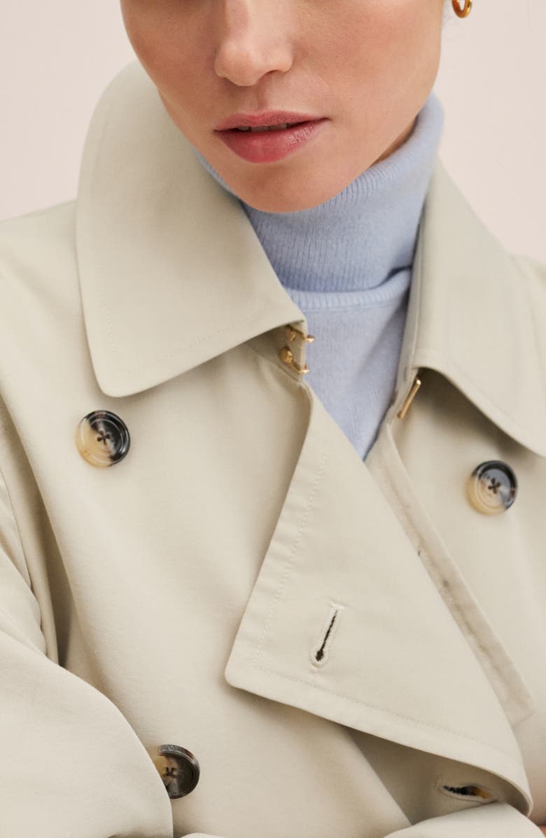 MANGO Double Breasted Trench Coat, Alternate, color,