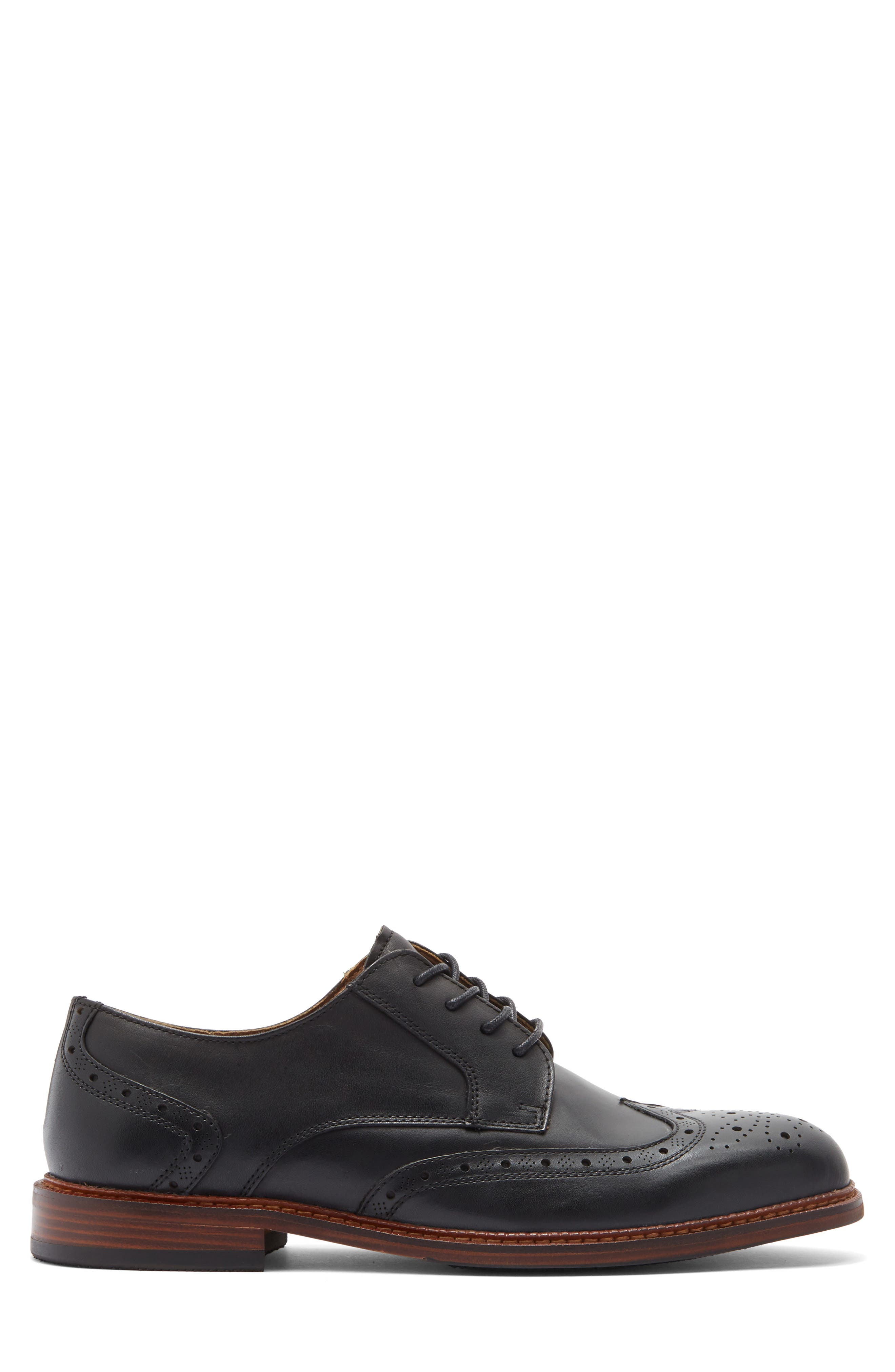 Steve Madden Eferm Wingtip Derby, Alternate, color, Black Leather