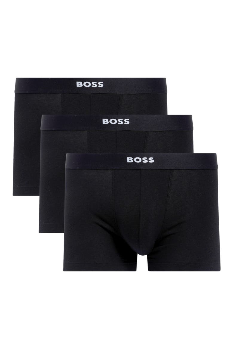 3-Pack Cotton Blend Trunks, Main, color, BLK