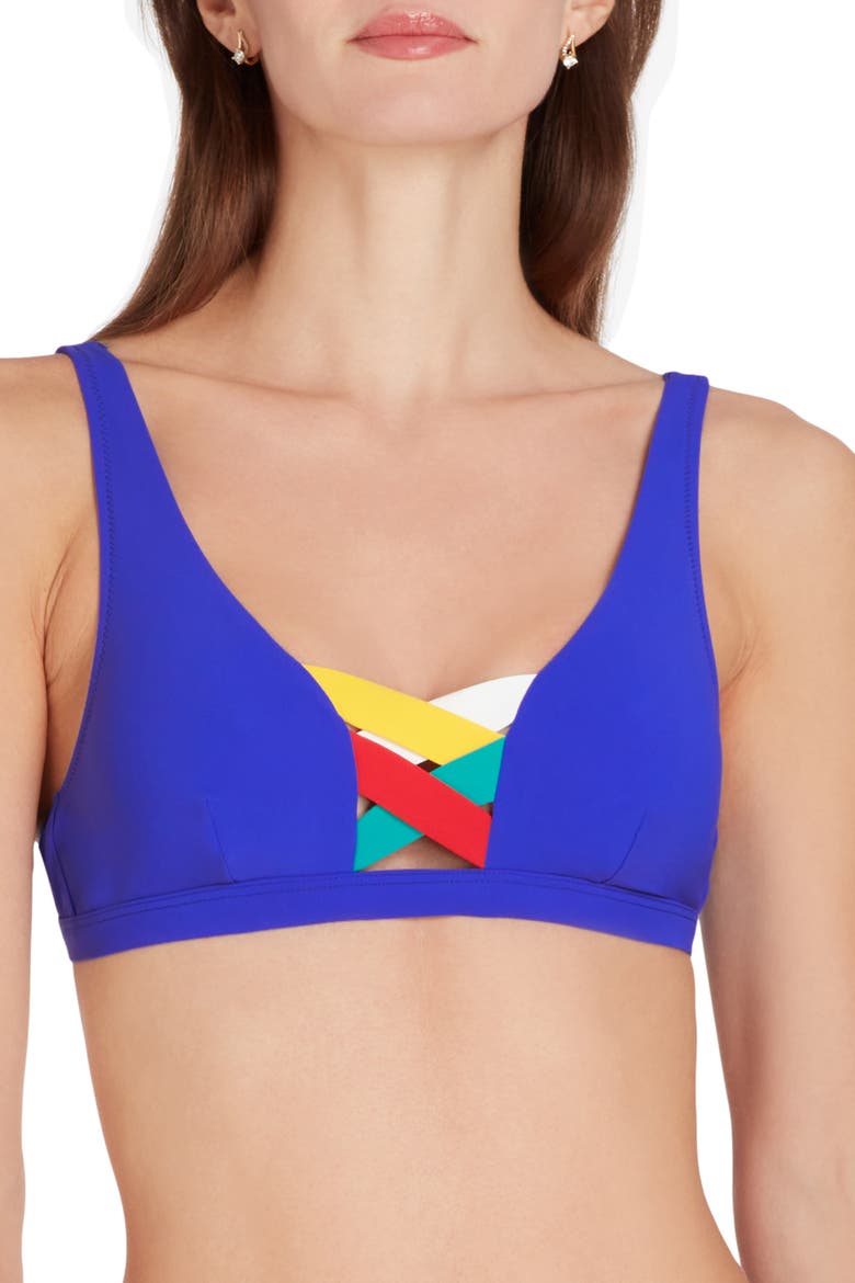 Martinique Bandage Bikini Top, Alternate, color, Blue