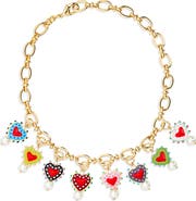 EYE CANDY LOS ANGELES Nyla Crystal Heart Charm Collar Necklace