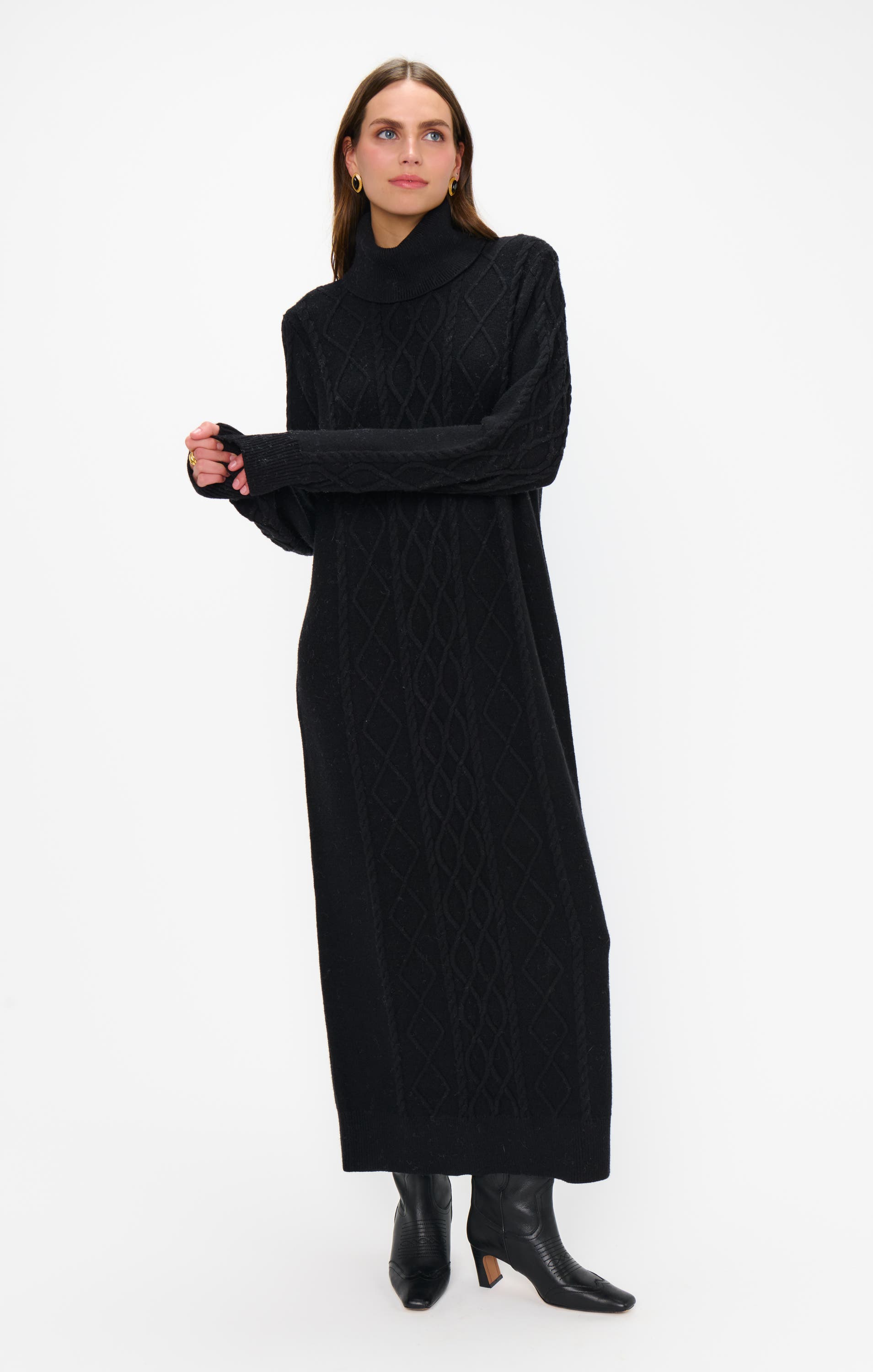 selected Black Cable Knit
