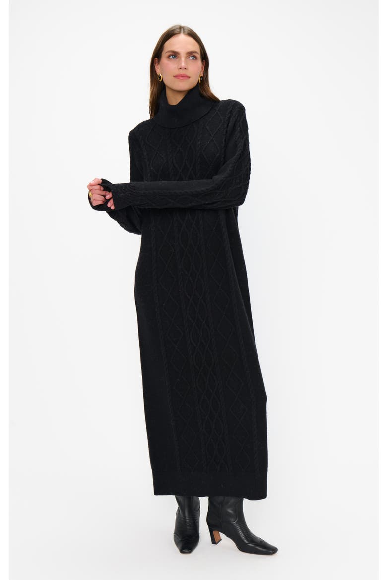 Montreal Midi Dress, Main, color, Black Cable Knit