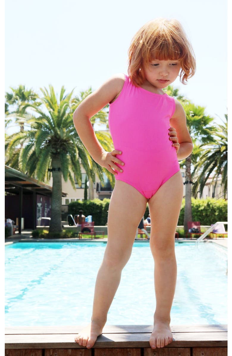 CITY THREADS Girls UPF 50+ Nylon/Spandex Blend One-Piece Swimsuit, Alternate, color, Black