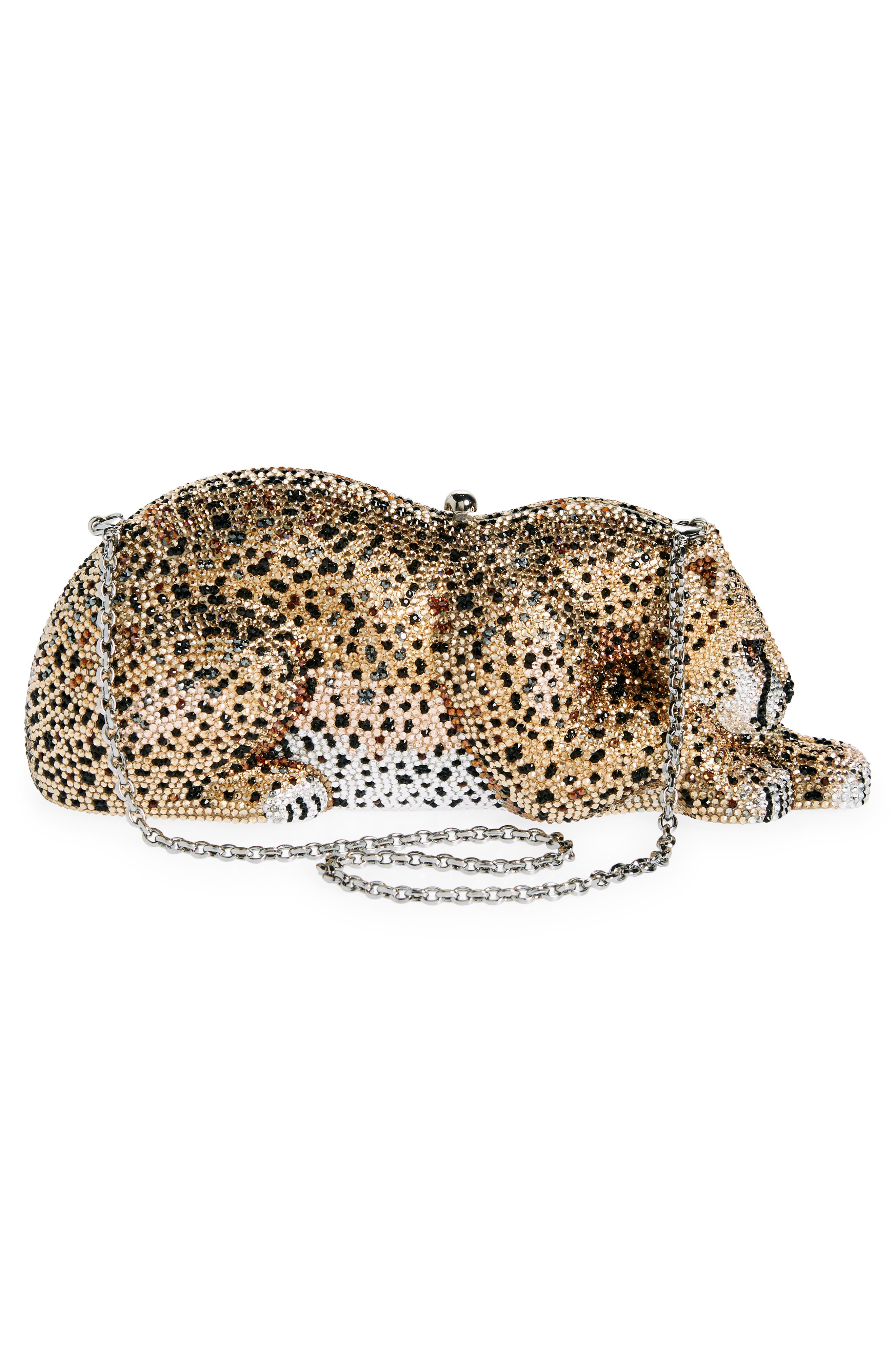JUDITH LEIBER COUTURE Wildcat Chiquita Cheetah Clutch, Alternate, color, 