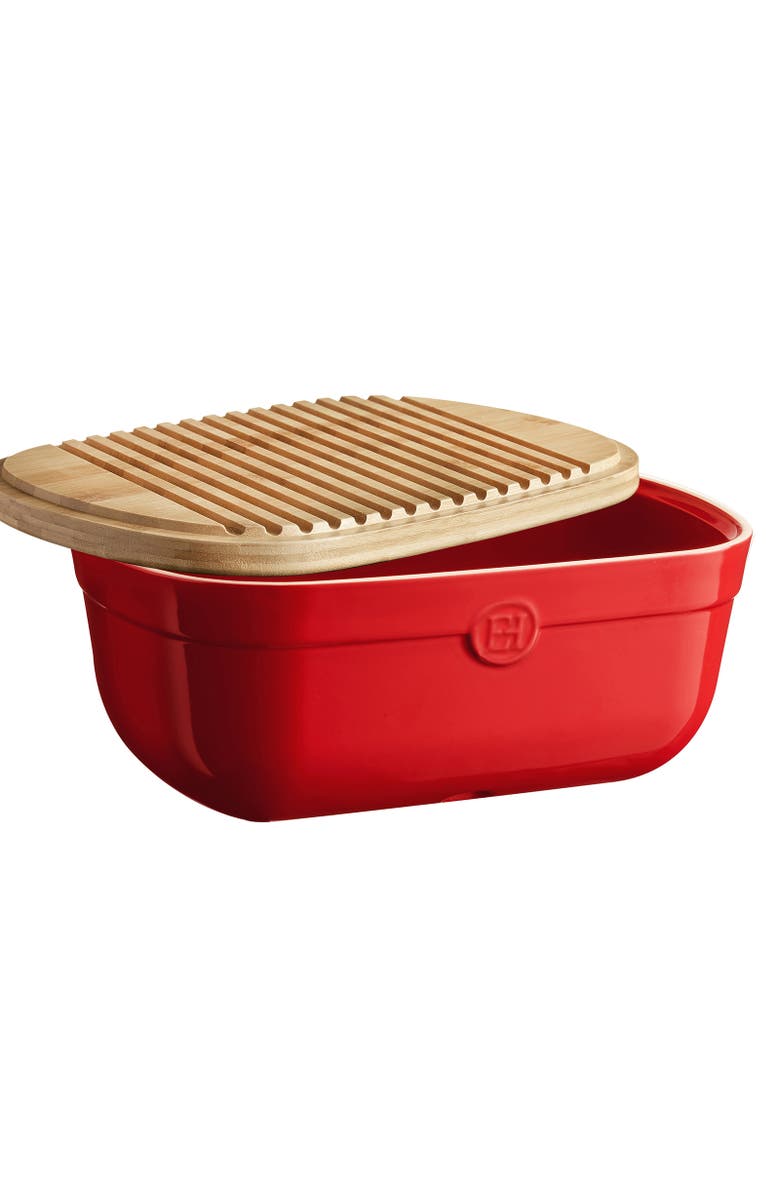 Emile Henry Bread Box, Alternate, color, Burgundy