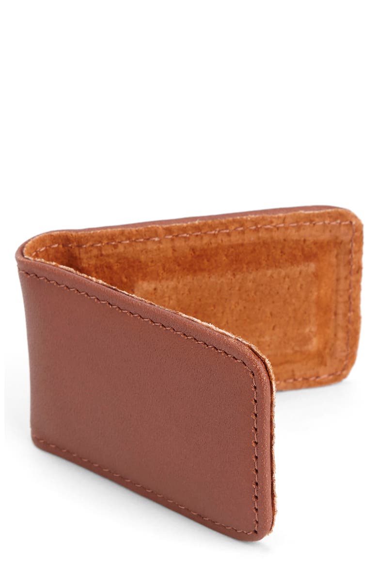 Personalized Money Clip Card Case, Main, color, TAN- SILVER FOIL