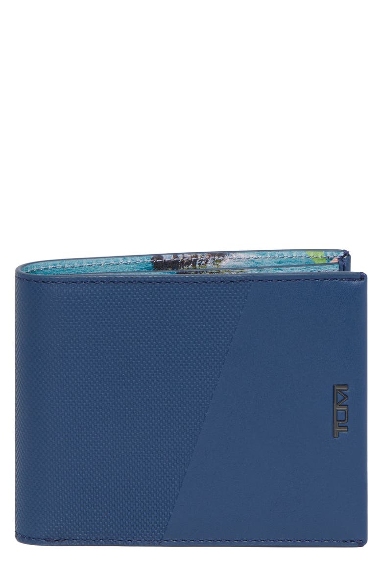 Nassau Global Double Bifold Leather Wallet, Main, color, BALTIC/ PRINT