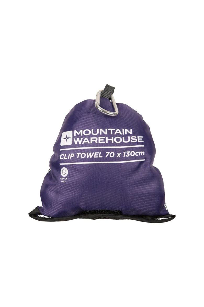 Plain Clip Travel Towel, Alternate, color, Purple