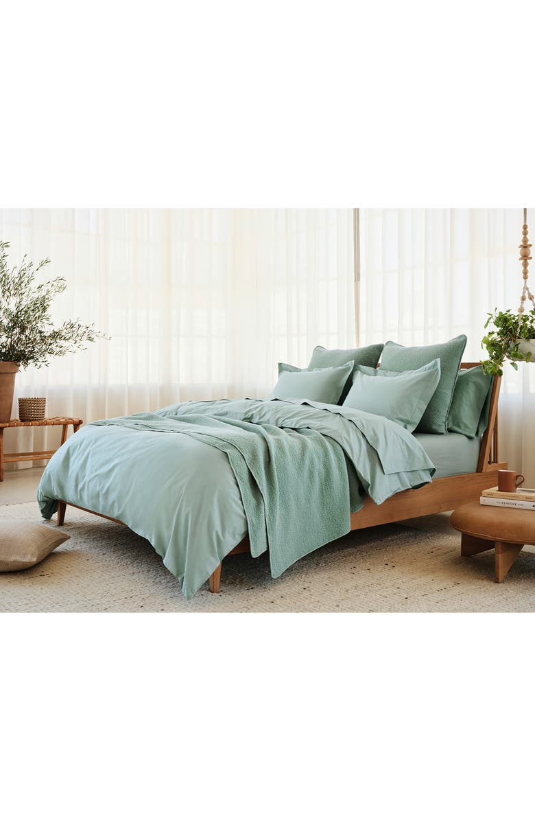 Coyuchi Refined Organic Cotton Duvet Cover, Alternate, color, Seafoam