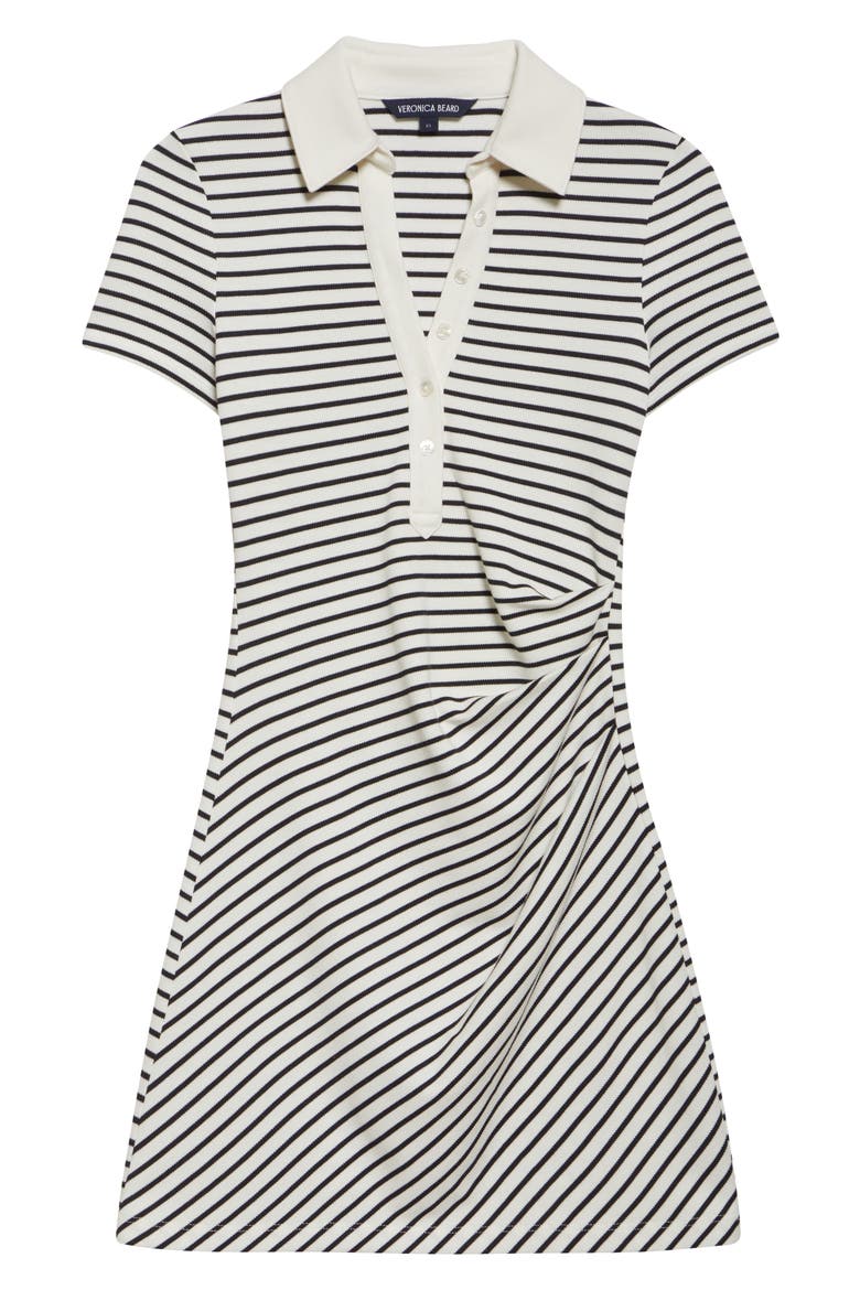 Lanier Stripe Polo Dress, Alternate, color, DOVE BLACK