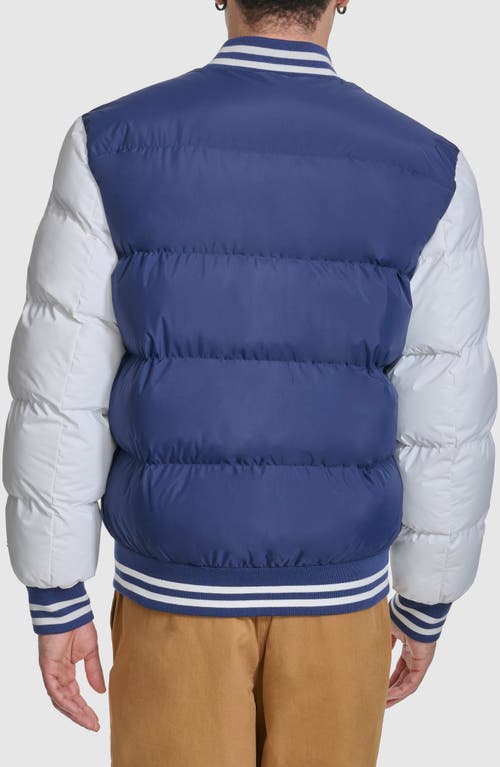 Champion Varsity Quilted Bomber Jacket In Blue