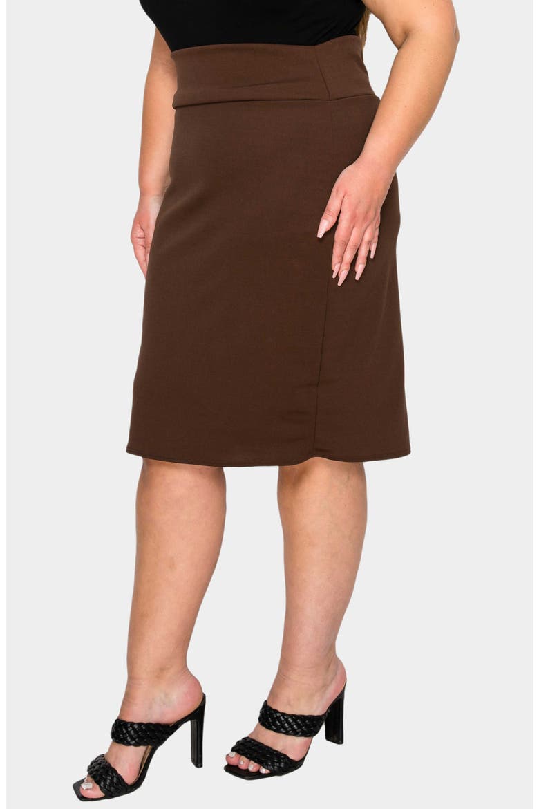 Molly Pencil Skirt, Alternate, color, BROWN