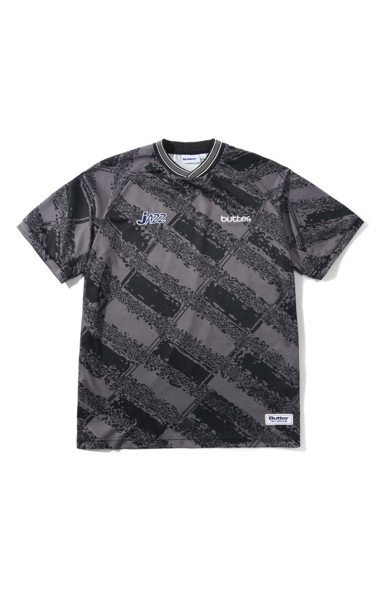 Butter Goods Jazz Logo Soccer Jersey, Main, color, Black