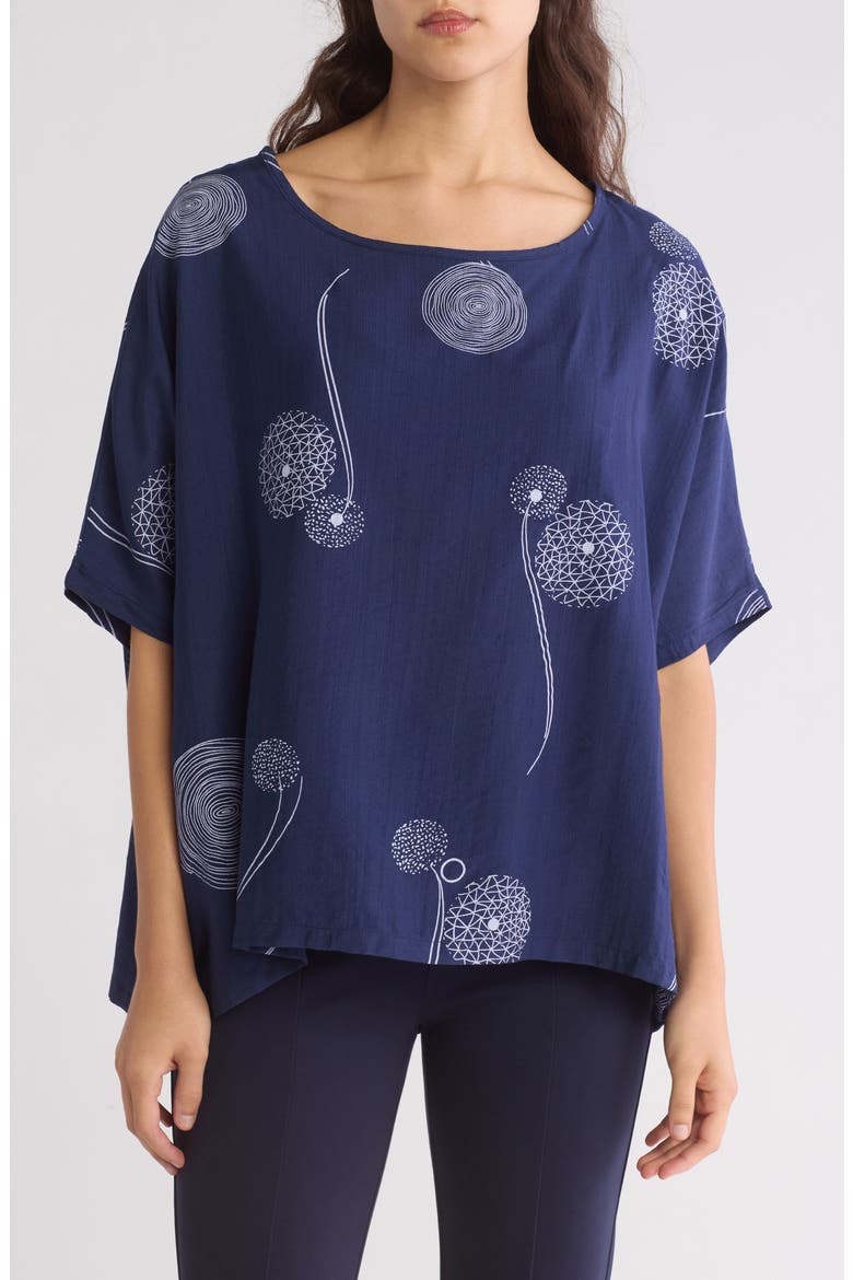 Printed Loose Top, Main, color, NAVY