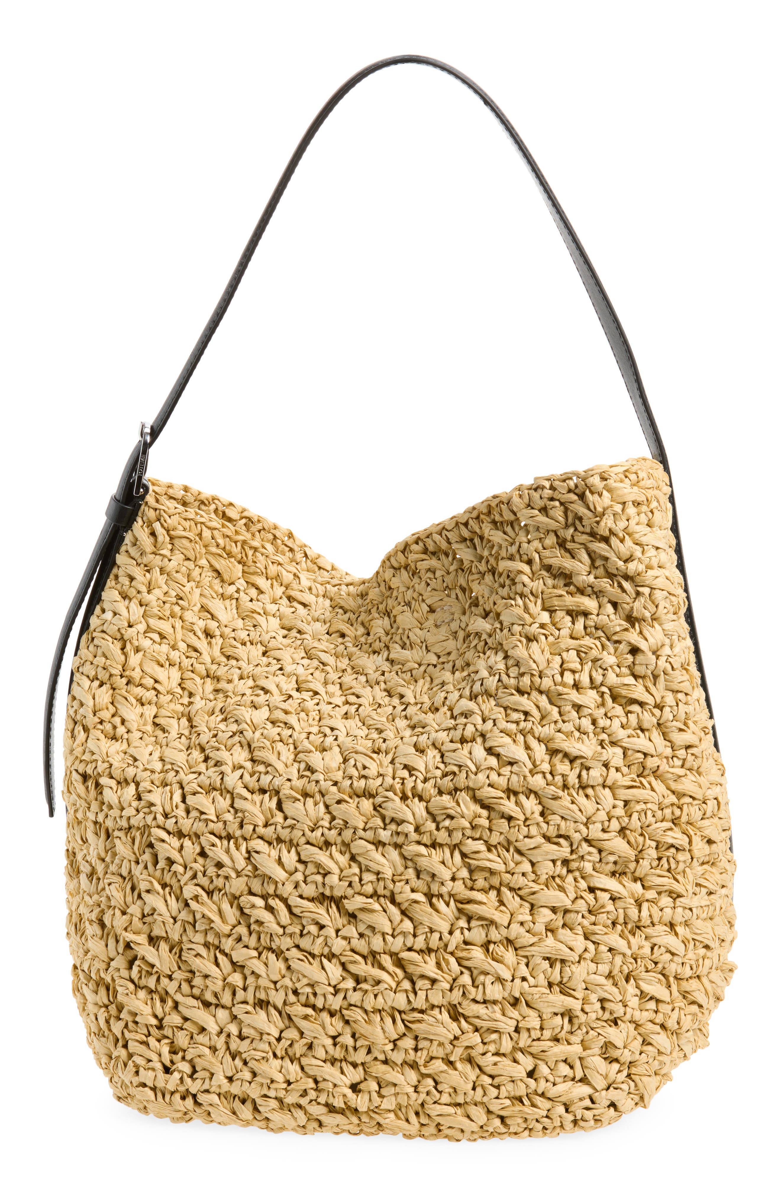 TOTEME Medium Belted Straw Tote, Main, color, Natural