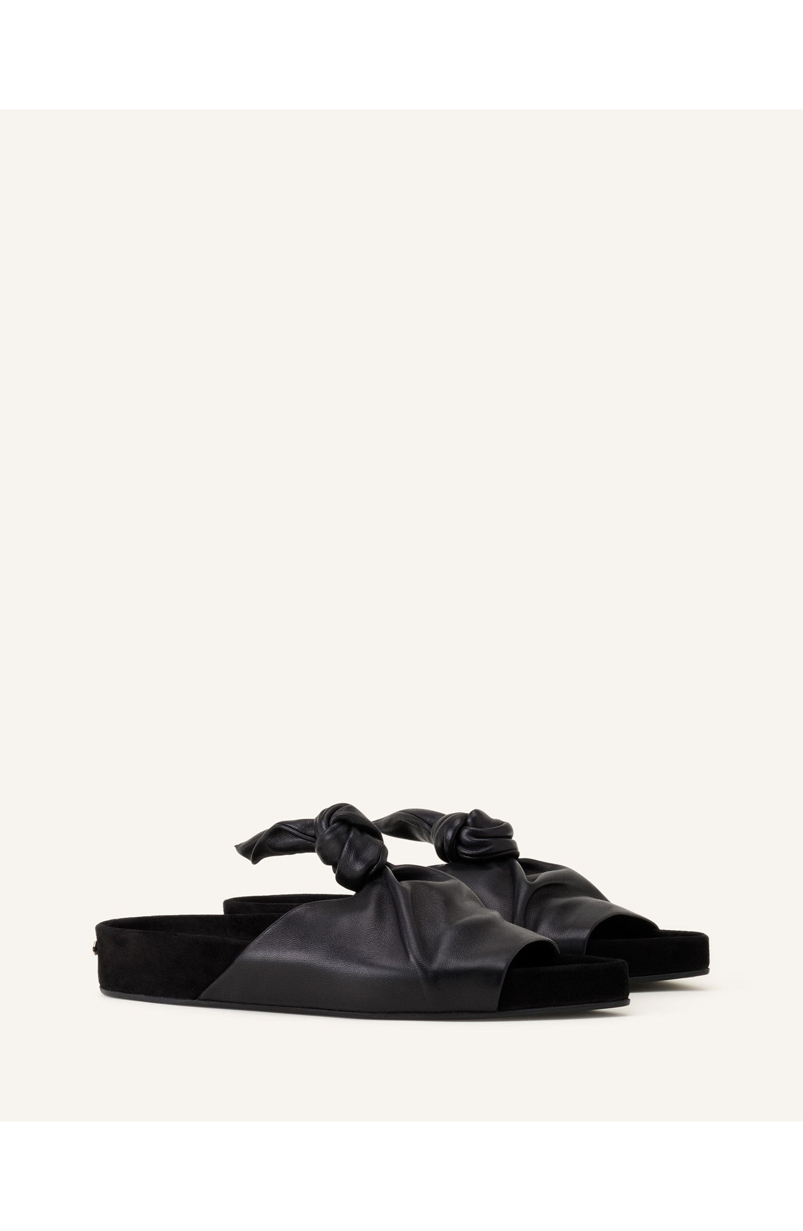 Lanvin Cocoon Flat Leather Mule, Alternate, color, Black