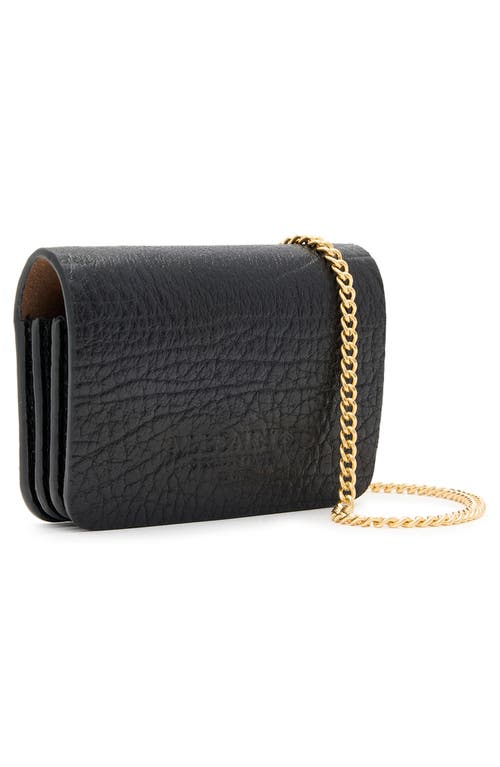 Allsaints Womens Honore Leather Crossbody Wallet Bag Black In Black