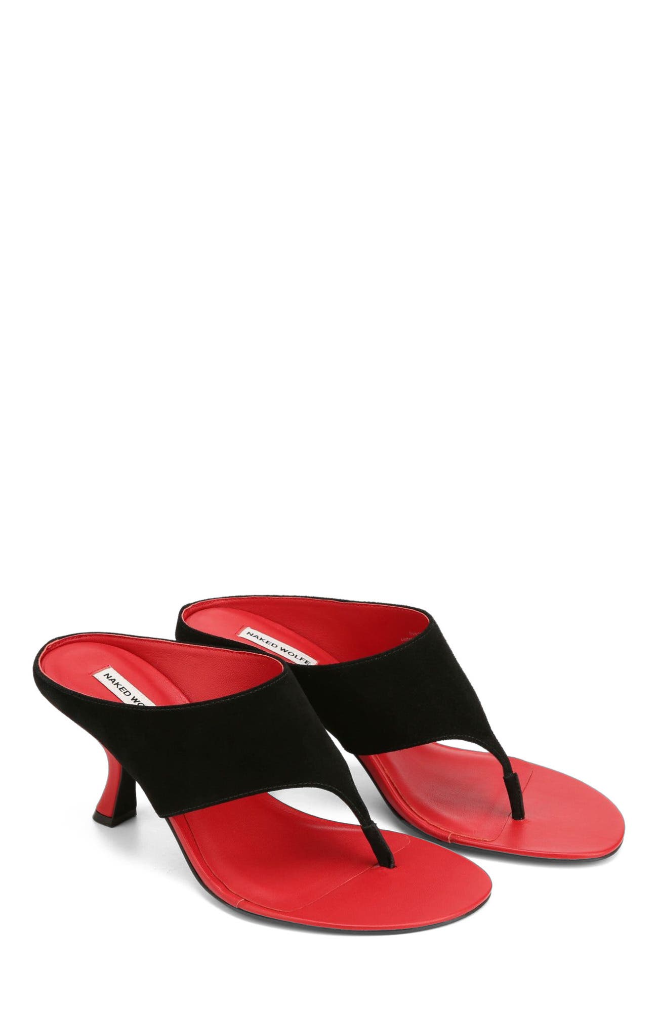 Naked Wolfe Mercer Black Suede, Alternate, color, Black/Red