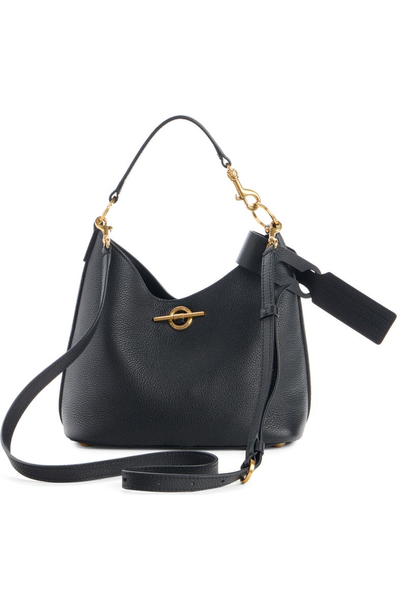 Balenciaga Small Carrie Grained Leather Hobo Bag, Alternate, color, 1000 Black