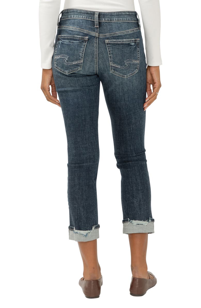 Silver Jeans Co. Suki Curvy Mid Rise Crop Straight Leg Jeans, Alternate, color, Chord