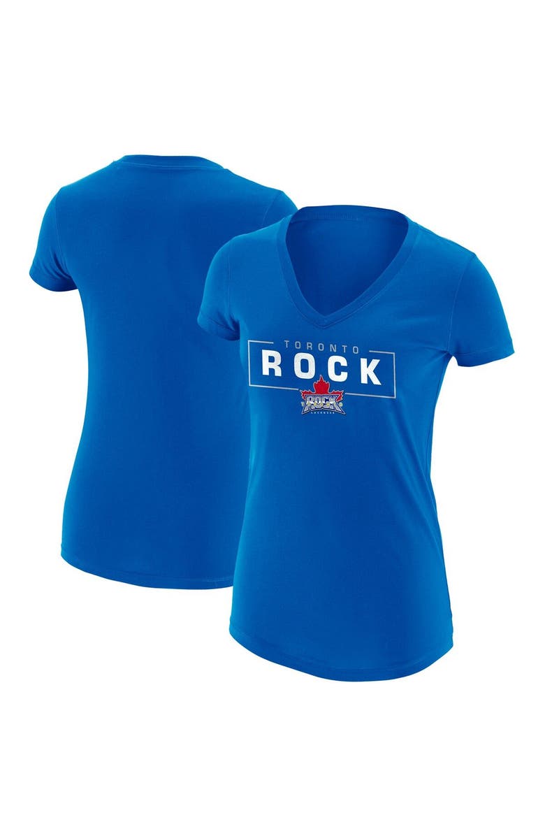 ADPRO Sports Women's Royal Toronto Rock Primary Logo V-Neck T-Shirt, Alternate, color,