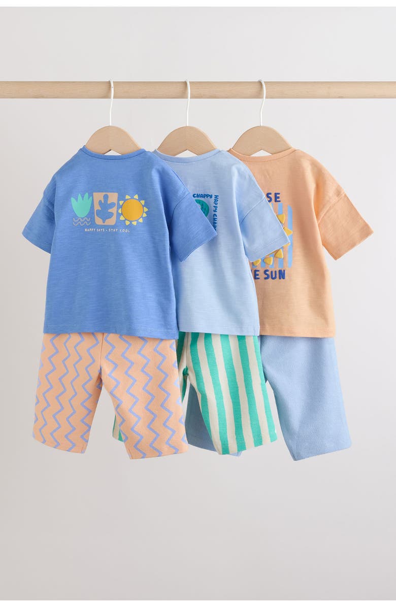 NEXT Cotton T-Shirts & Shorts Assorted 6-Pack, Alternate, color, Blue
