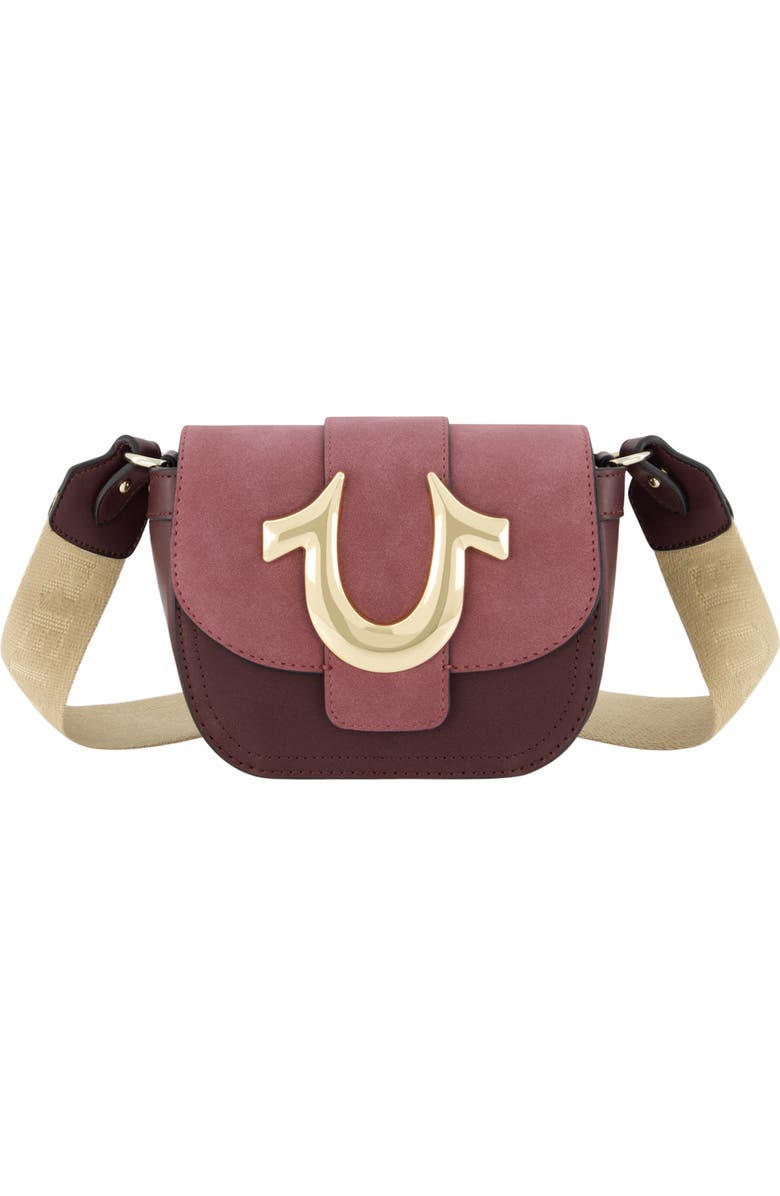 True Religion Mini Flap Suede Crossbody, Main, color,