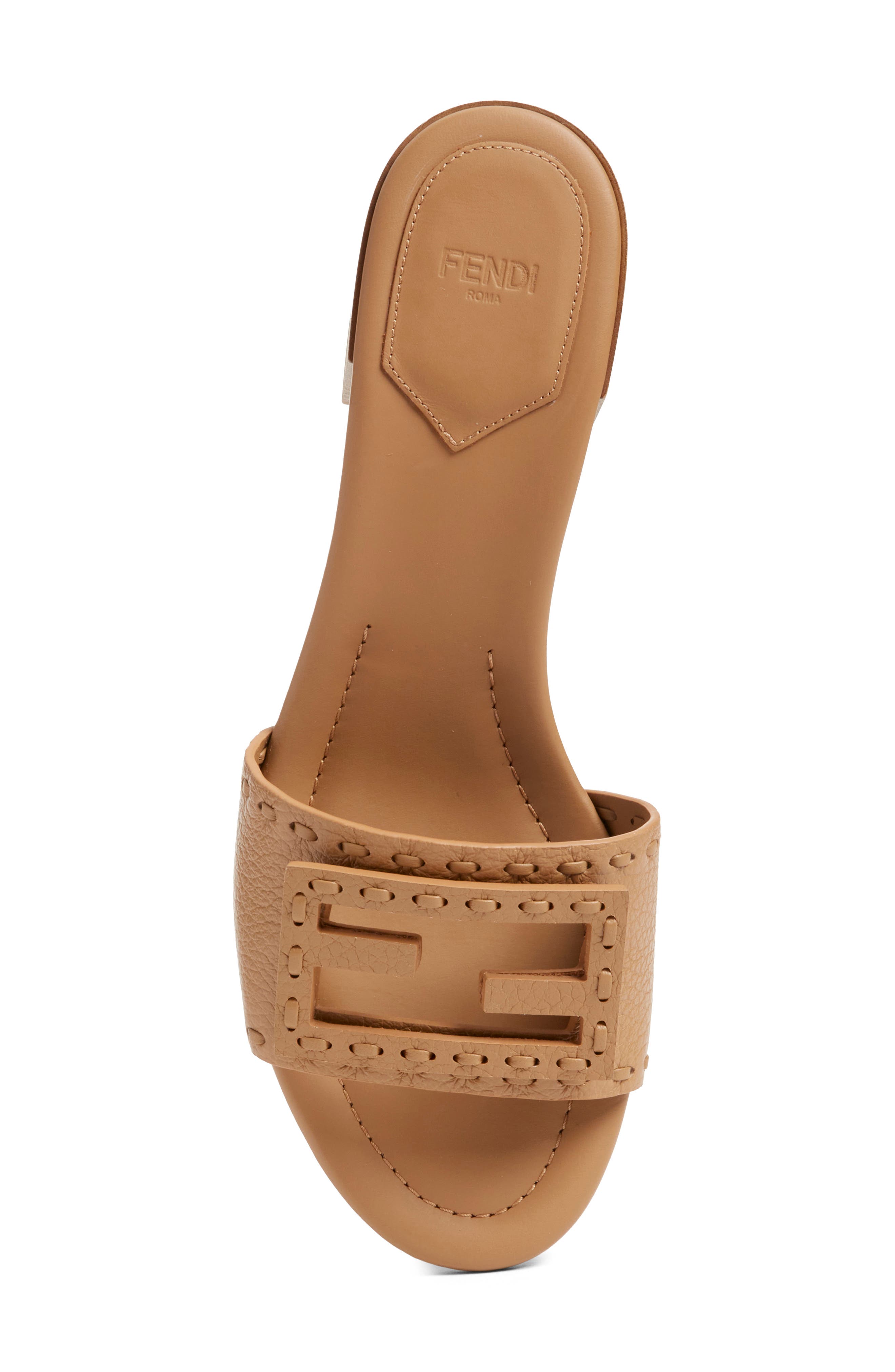 Fendi Baguette Slide Sandal, Alternate, color, F1wyd Cammello Bag