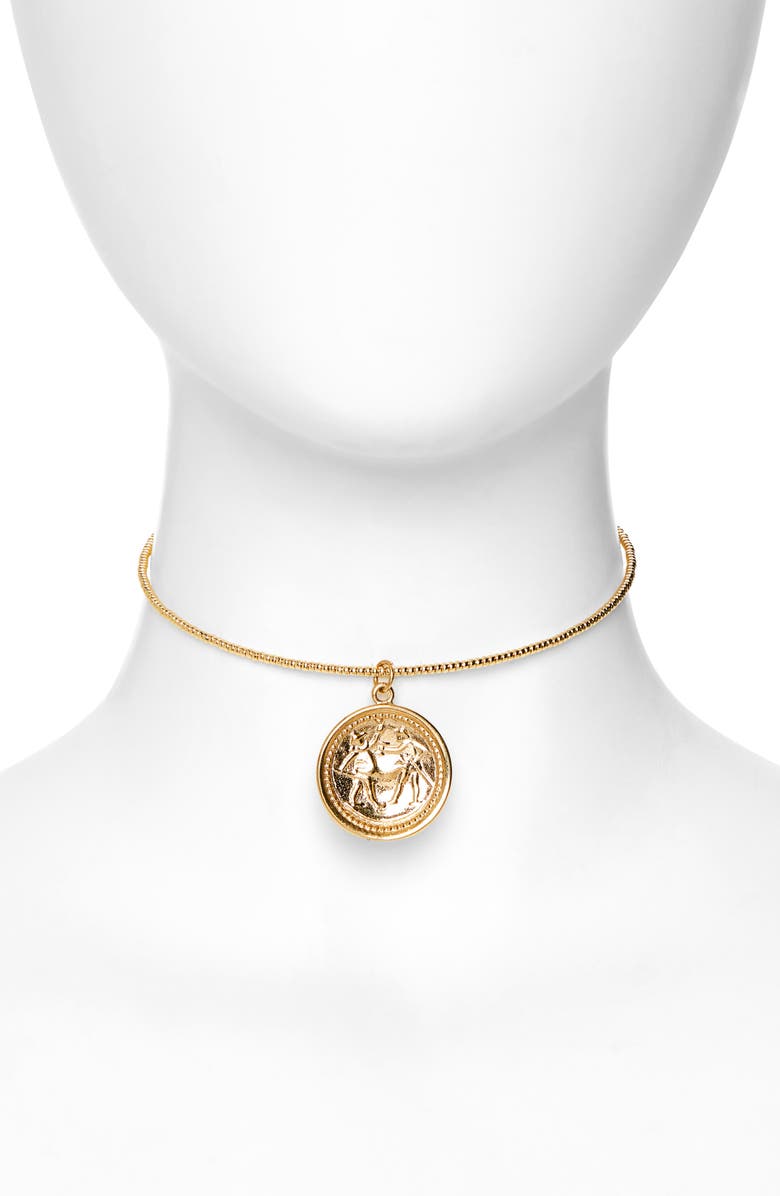 Child of Wild Athena Coin Choker Necklace, Main, color, Gold
