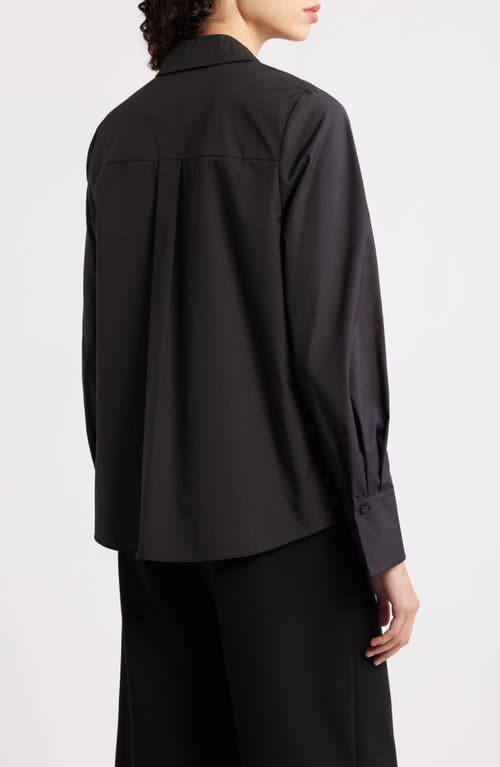 Kobi Halperin 'noor' Lace Trim Slit Sleeve Silk Blouse In Black