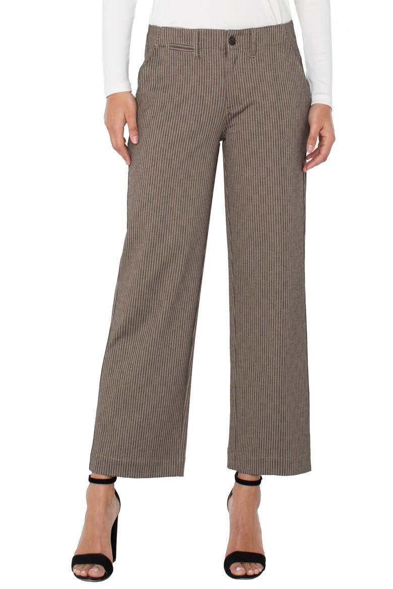 Stripe Crop Wide Leg Pants, Main, color, CAMEL/ SAND STRIPE
