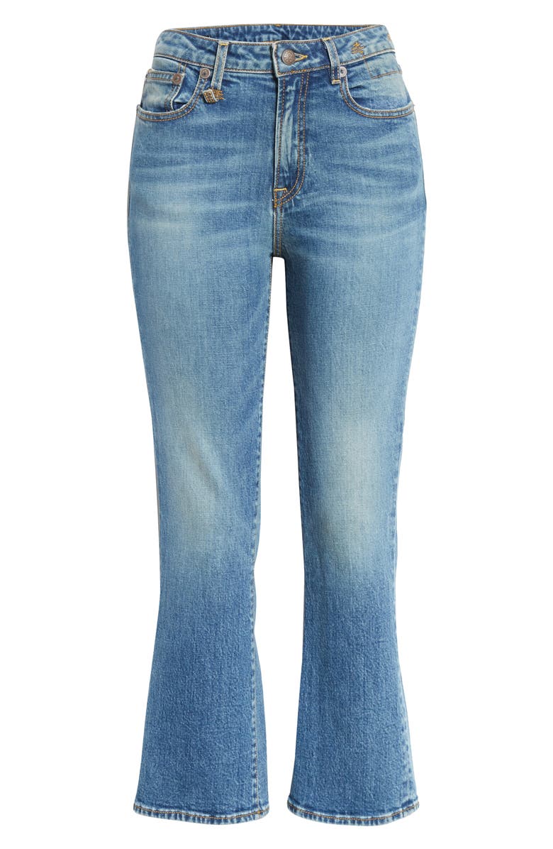 R13 High Waist Kick Fit Crop Jeans, Alternate, color, Jasper Stretch