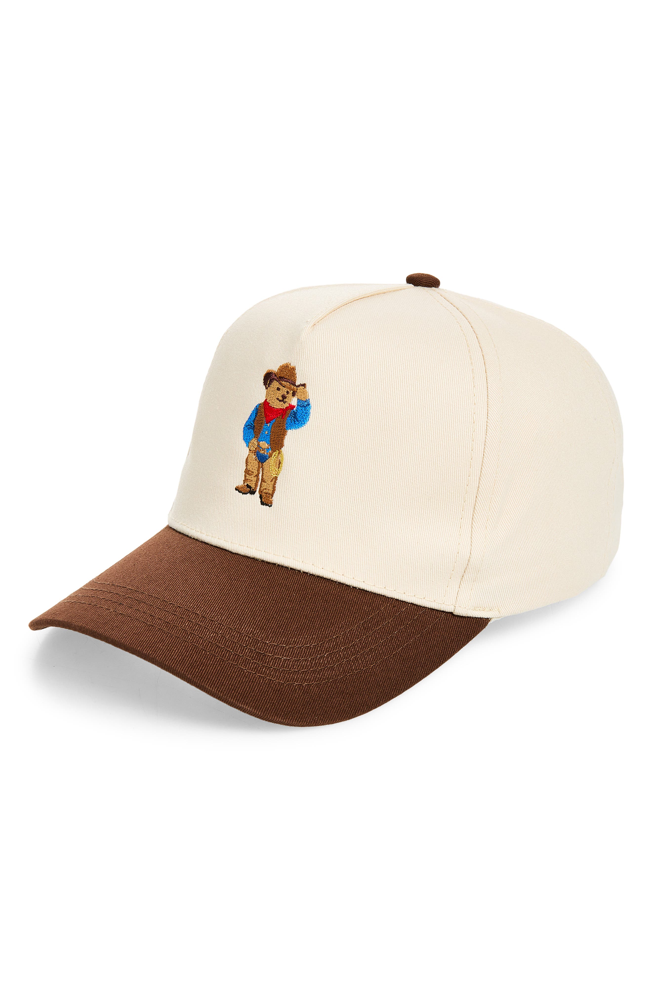 Cowboy Bear Embroidered Two-Tone Baseball Cap