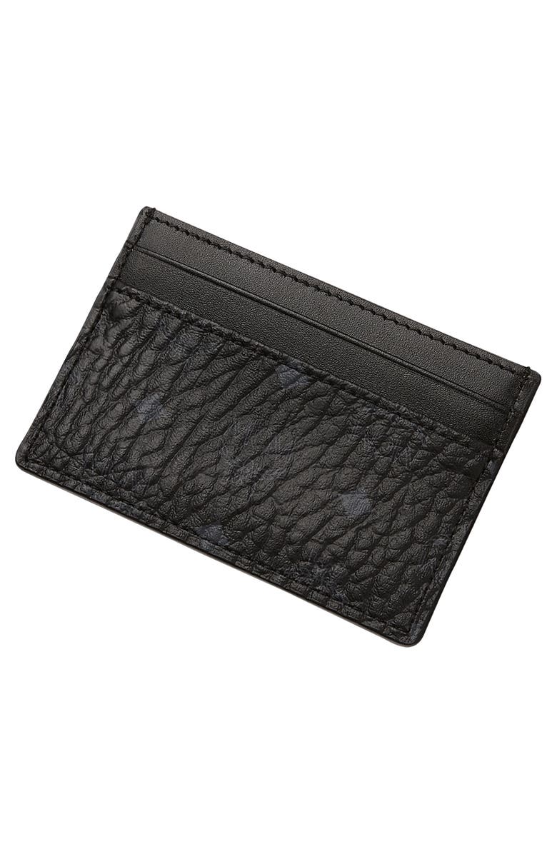 MCM Mini Visetos Coated Canvas Card Case, Alternate, color,