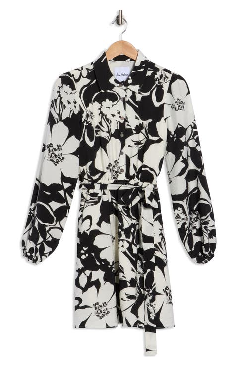 Floral Long Sleeve Shirtdress