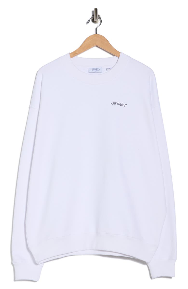 Off-White Tattoo Arrow Skate Crewneck Sweater, Main, color, White-Black