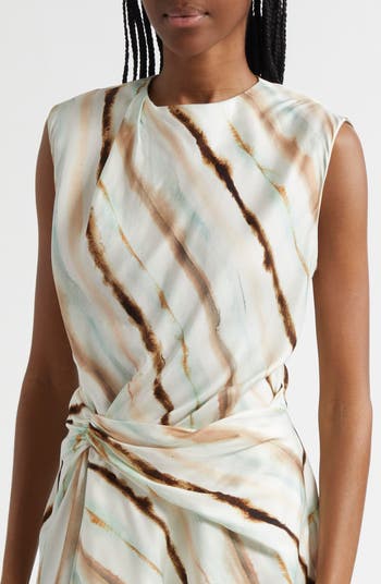 Delia Diagonal Stripe Sleeveless Dress