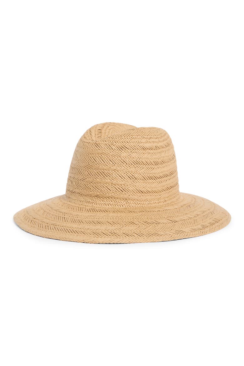 Herringbone Weave Panama Hat, Main, color, CAMEL