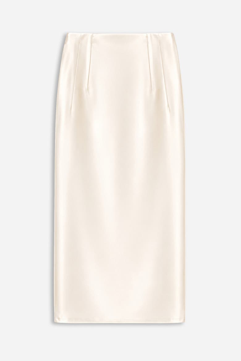 Pleat Detail Pencil Skirt, Alternate, color, Ivory