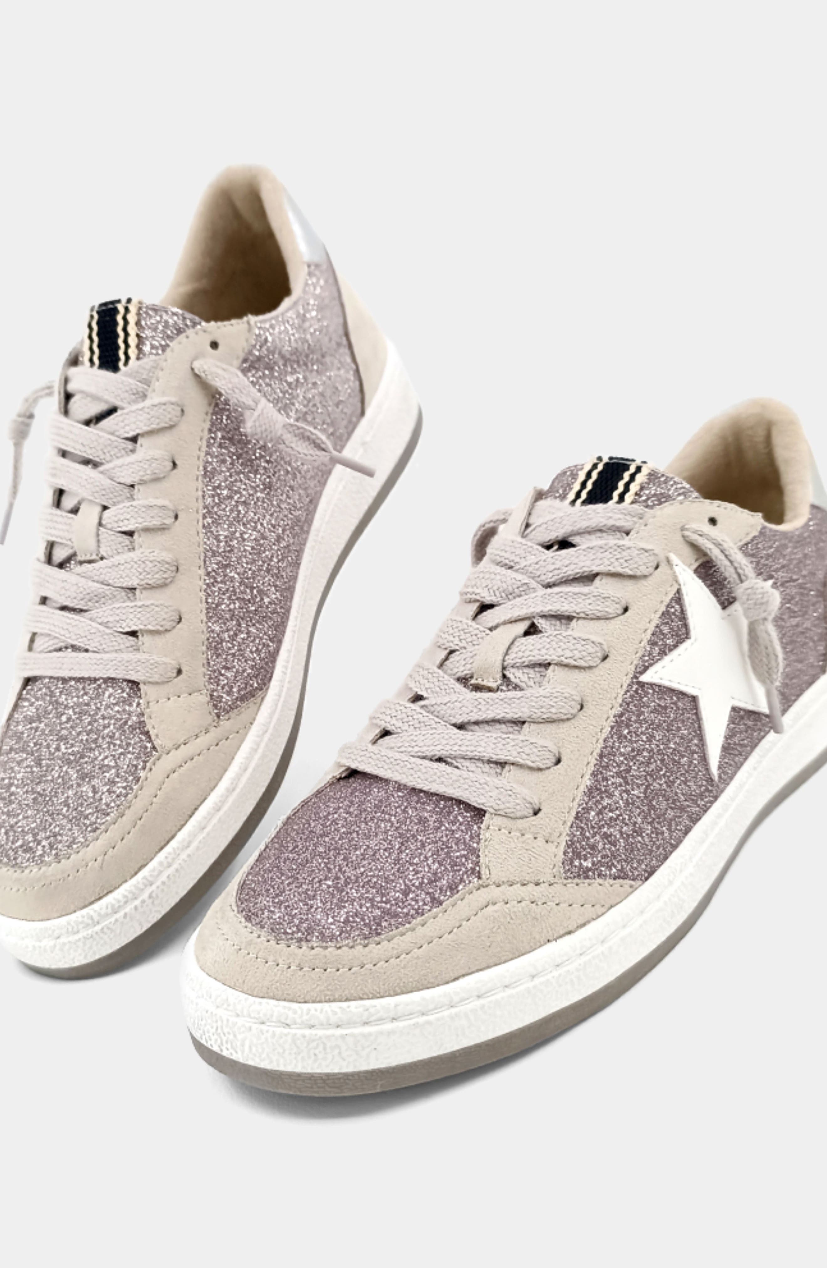 SHUSHOP Paz Low Top Sneaker, Alternate, color, Pewter Glitter