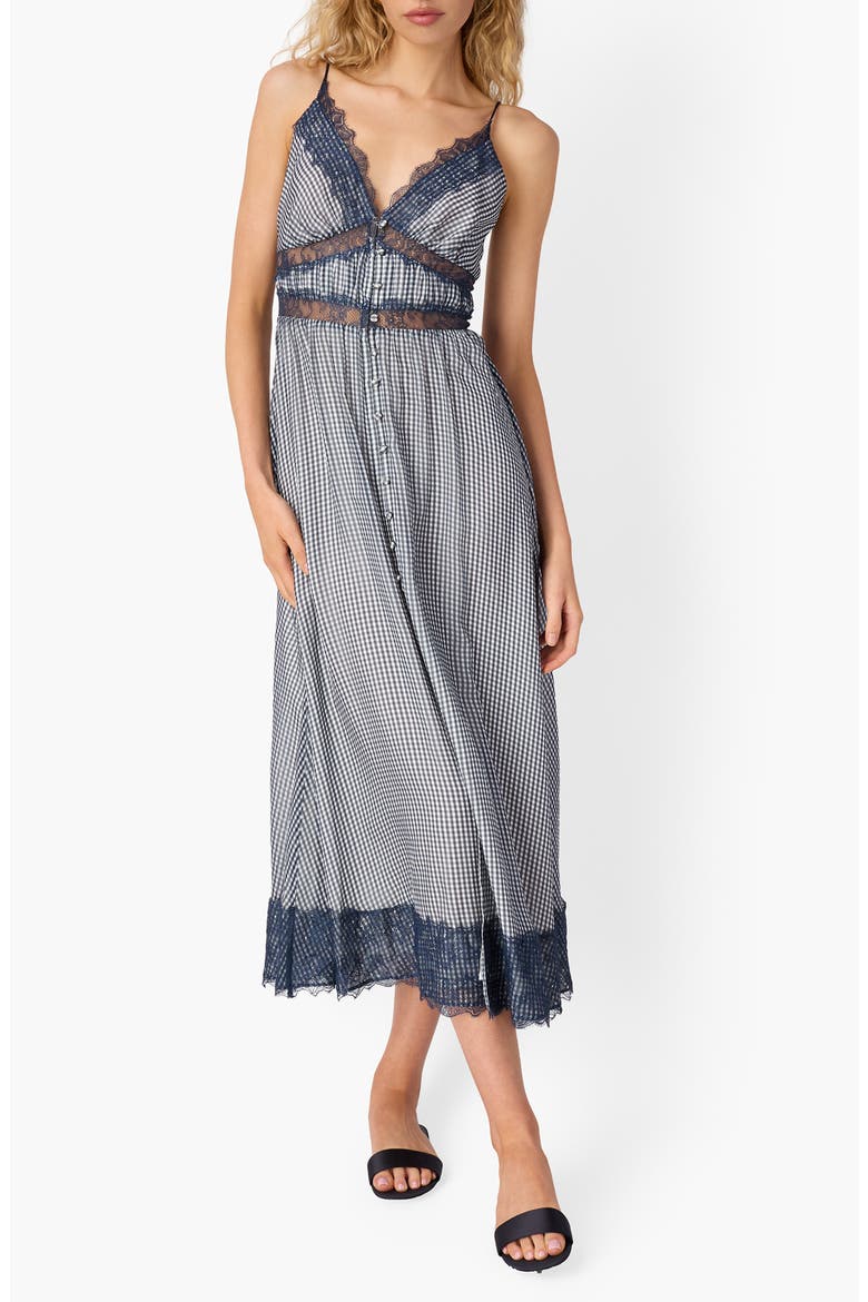 Janaya Chiffon Maxi Sundress, Main, color, BLUE GINGHAM